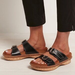 Chloe marah Black Leather Sandals